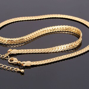 R073-20pcs-D110 YLH Chain Necklace-41cmExtender 5cm Gold Plated E-coat Anti Tarnish Unique Handmade Necklace image 3