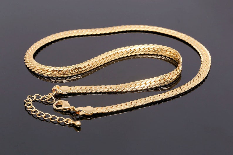 R073-20pcs-D110 YLH Chain Necklace-41cmExtender 5cm Gold Plated E-coat Anti Tarnish Unique Handmade Necklace image 3