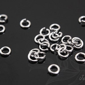 K005-30ea/300ea, Sterling Silver Rhodium Plated, 0.6x3mm Jump Ring, Open Link, Wholesale Jewelry Finding, Silver Findings, Silver Parts
