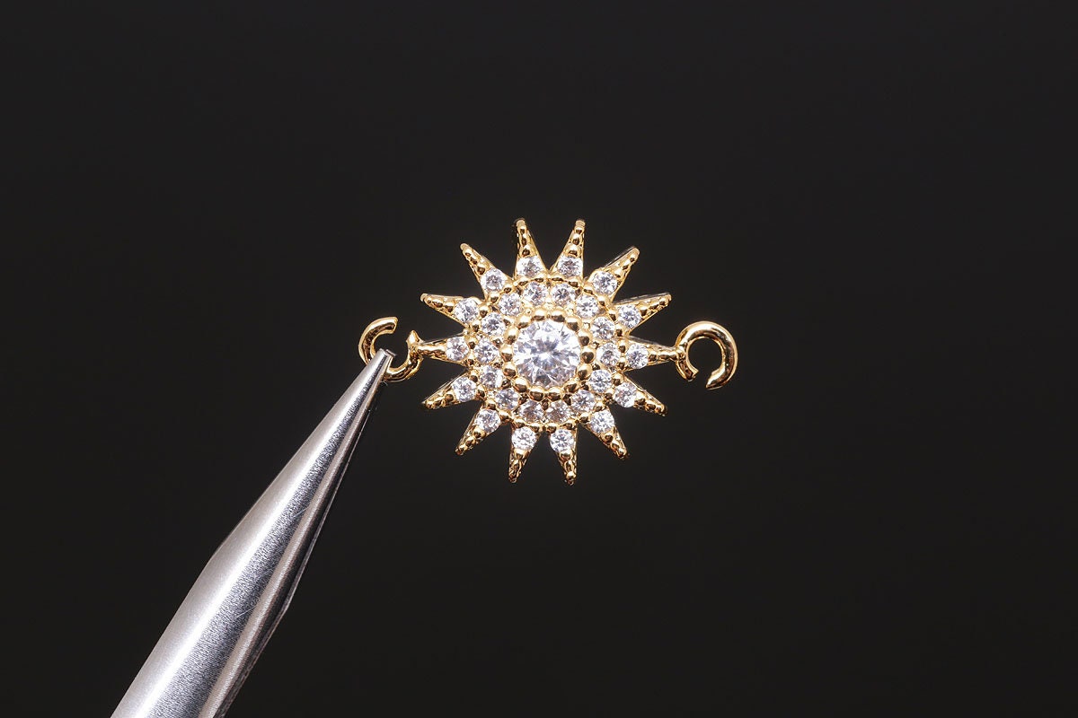 アクセサリー sun New Trendy Shining Sun Moon Star 18K Gold Plated Charm