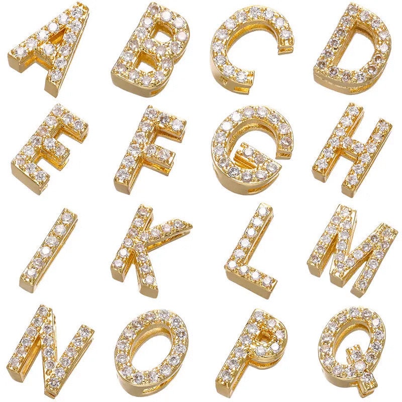 A to Z Gold Plated Enamel Letter Charms, Letter Initials, Enamel Charms, Jewelry Making, BFF, Bracelets DIY Charms, Keychain Letter Charms