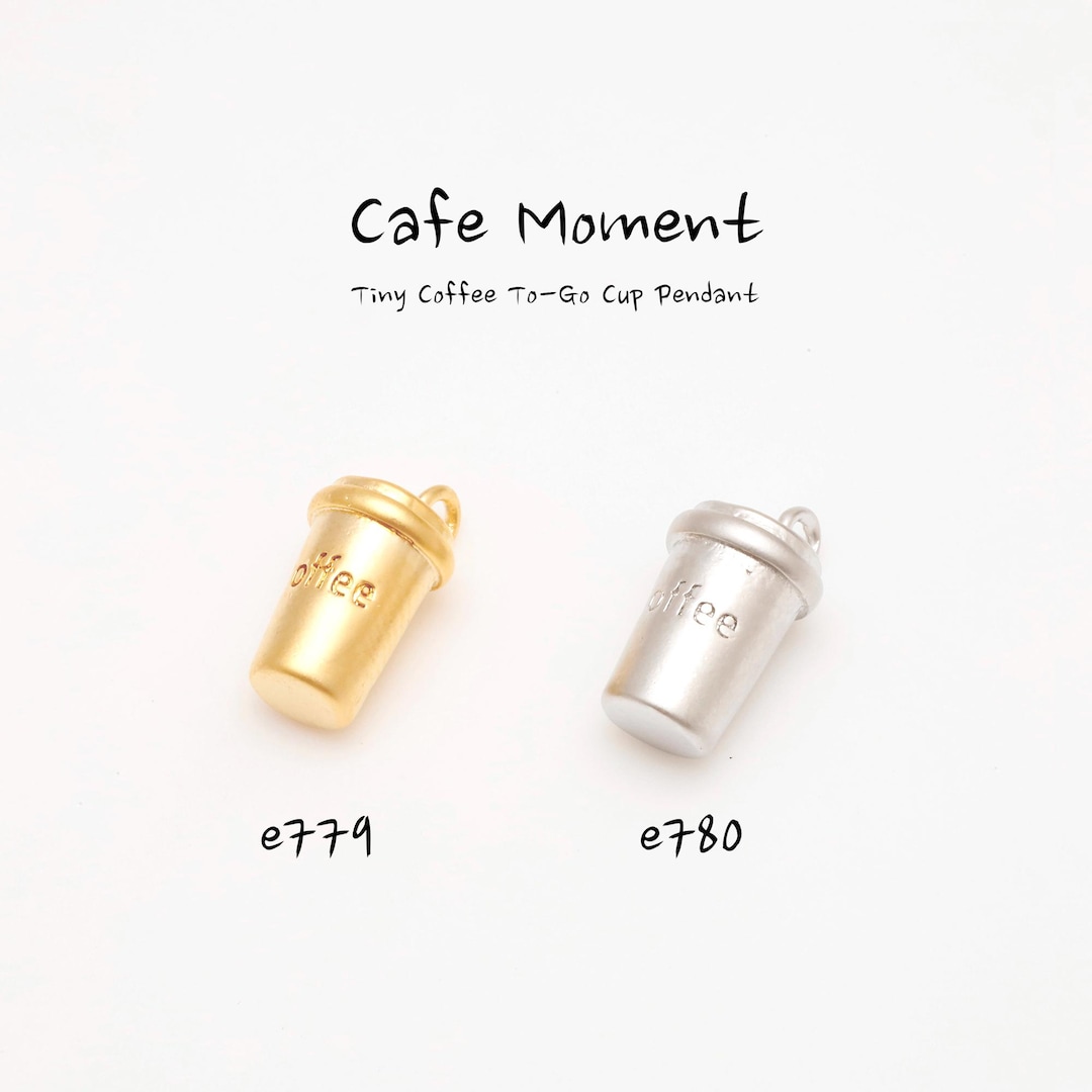 Dainty Coffee Cup Charms, Coffee Tumbler Dangle Pendant, Mug Charm ...