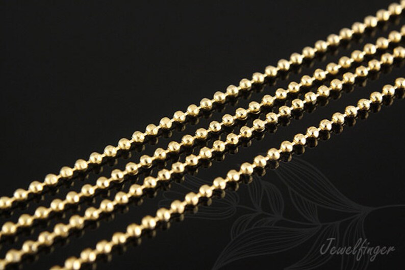 B601 1/ 20/ 200 Ea 1mm Cutting Ball Chain Necklace/matt Gold Plated