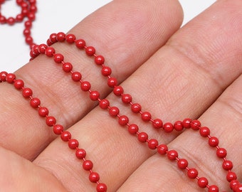 A557-20M-2.3mm Ball Coating Chain-Red Color Chain-Necklace Making,Jewelry Findings