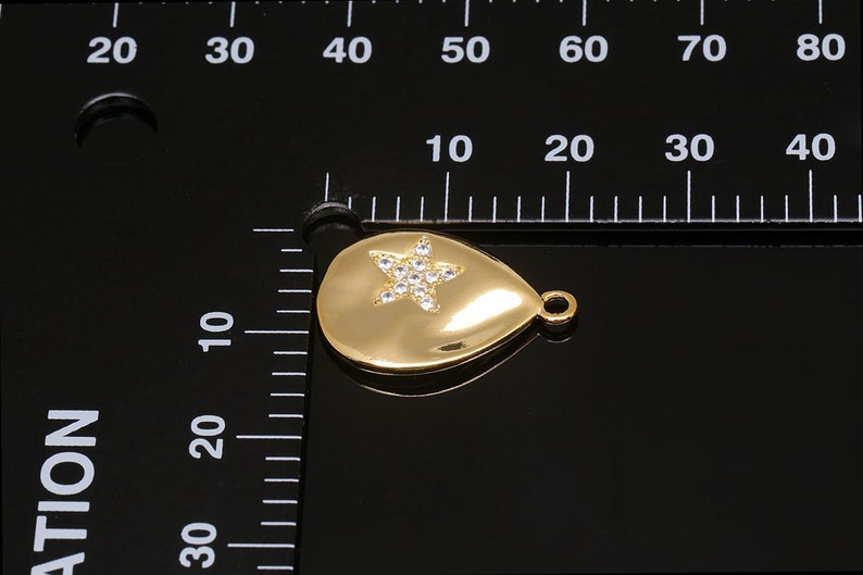 CH0007-20pcs-Gold Plated-21.5*15mm Cubic Drop Charms-Cubic Star Pendant-Necklace Earrings Making Supply