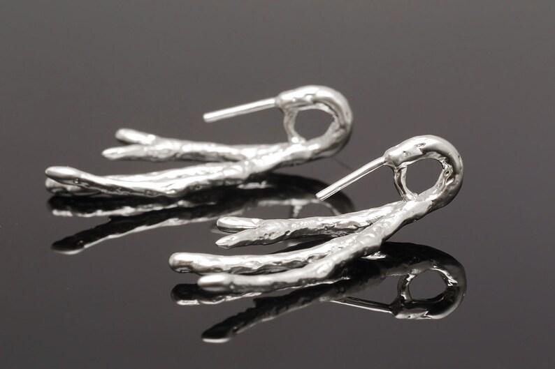 H0872ea/20eamatt Rhodium Plated2713.5mm Branch Charmsfor Half