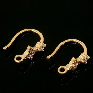 CH6095-10pairs-Gold Plated-146mm CZ Earrings Wedding Bridal Earrings-Nickel Free image 6