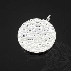 M1307-2ea/20ea-Matt Rhodium Plated-12.5mm Coin Charm, Coin Pendant, Layering Charm-jewelry making, wholesale jewelry finding,wholesale Charm