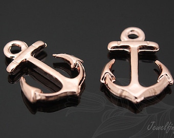 B433-100pcs-Pink Gold plated-anchor