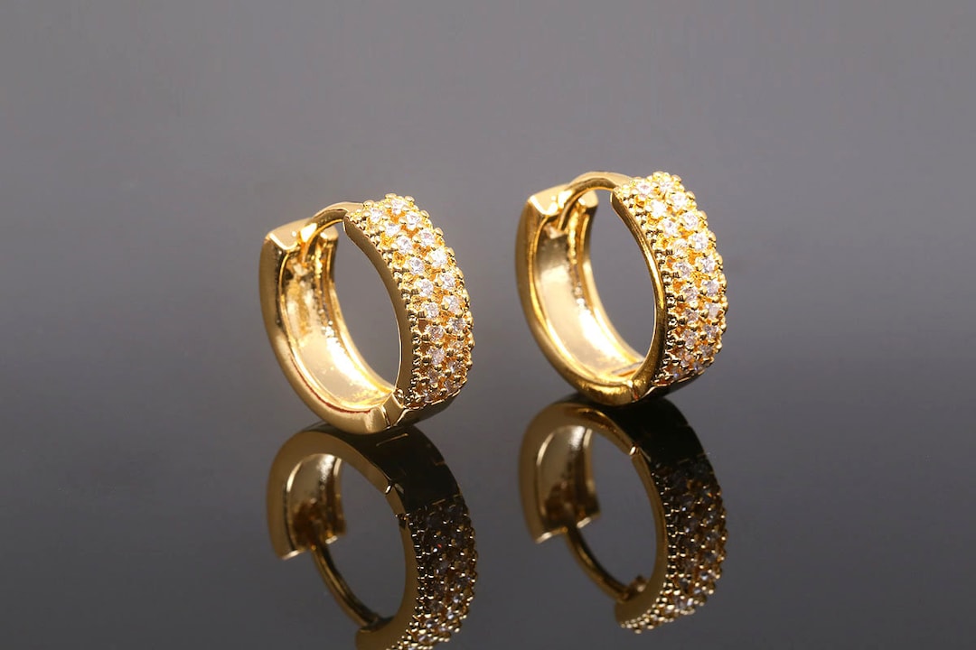 H2367-1pair/10pairs-gold Plated-14mm Special Cubic Lever Back