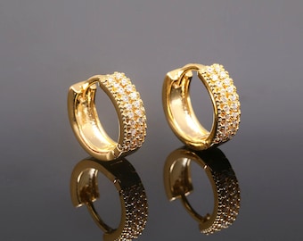 H2367-1pair/10pairs-Gold Plated-14mm Special Cubic Lever Back Earrings, 4mm Thickness Hoops Earring Component, Nickel free
