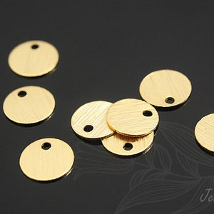 S420-10ea/100ea-Gold Plated-6mm Coin Charms, Stamping Blanks Coin, jewelry making, wholesale jewelry finding, jewelry supplies