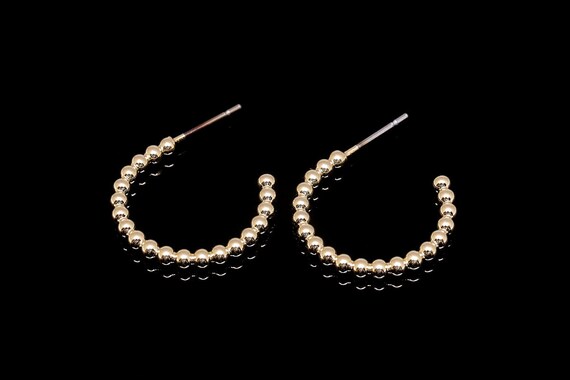 ピアス　No.3717 P692-ヴィンテージピアス U.S.A. 1960〜70s Pink Beige Cabochon