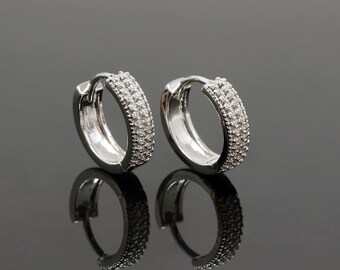 CH5071-1pair/10pairs, Ternary Alloy Plated 14mm Special Cubic Lever Back Earrings, 4mm Thickness Hoops , Earring Component, Nickel Free
