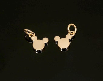 F29-20pcs-Gold Plated- 5.7*5mm Mickey Mouse Charms -Necklace Bracelet Making Supply