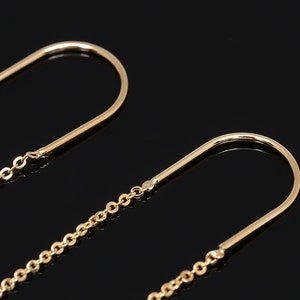 H1280-10 pairs-Gold Plated-Chain Hook Earring-Long Chain Earrings-Ni Free image 5