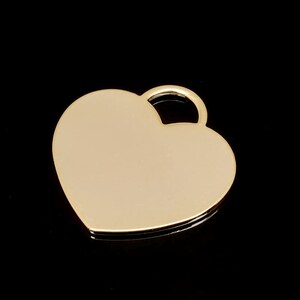 B296-2ea/20ea-Gold Plated -25mm Stamping Blanks Heart Charm, Heart Medallion Necklace Charm, Heart Stamping Blanks Pendant