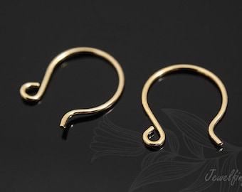 K334-Sterling silver Ear hook-40 pairs-Gold Plated