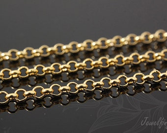 A031-2.5mm BL-20M-Gold Plated Rolo Chain,wholesale Chain, Jewelry findings,necklace making supplies,Chain wear,chain necklace