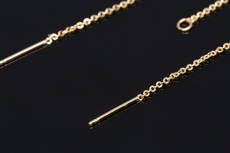 H1280-10 pairs-Gold Plated-Chain Hook Earring-Long Chain Earrings-Ni Free image 6