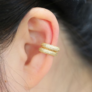 CH5007-1ea/10ea, 16K Real Gold Plated Ear Cuff, Nickel Free, Non-Pierced Earring, Simple Ear Cuff, Wholesale Jewelry Findings