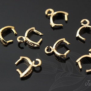 Colgante con enganche de presión chapado en oro real de 16 quilates, para cuentas perforadas superiores [B287-4PCS/80PCS]