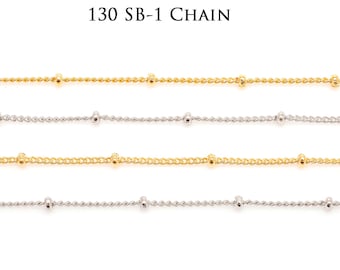 130SB-1 Chain, Ball And Chains, Dainty Bead Necklace, Jewelry Making [A034,A007-1M/20M/200M]
