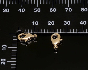 B295-100pcs- Gold Plated-12*6mm Lobster Clasps-Clasp Pendant-Basic Component