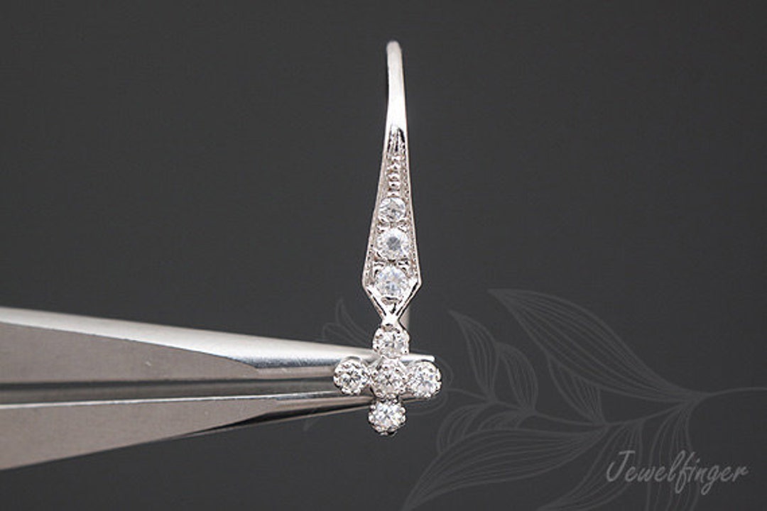K458-1pair/5pairs- Sterling Silver, Cubic Zirconia Snake and