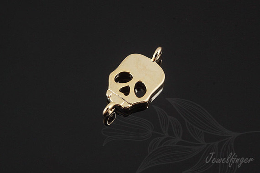 アクセサリー Gold&Silver Skull With Triangle WireRing 925 Sterling Silver Skull Engine Pendant Biker Punk Jewelry