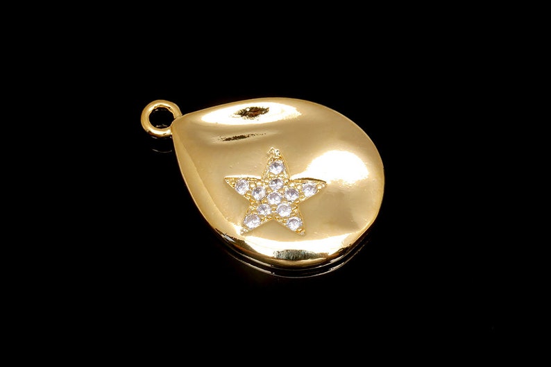 CH0007-20pcs-Gold Plated-21.5*15mm Cubic Drop Charms-Cubic Star Pendant-Necklace Earrings Making Supply
