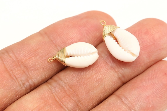 K379-1ea/10ea, Gold Plated Shell Pendant, Clam Shell Charm