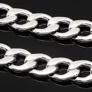 A543-1m/10m/50m-Ternary Alloy Plated  -125 NF Chain/14*10mm Chunky Oval Purse Curb Chain-  Open Link Chain-Ternary Alloy Plated Curb Chain