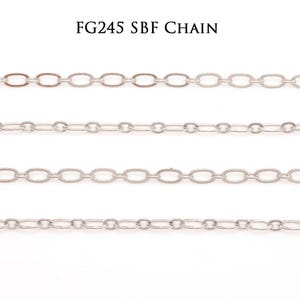 Rhodium Plated FG245 SBF Chain, Figaro Chain, Brass Layering Necklace [A011-1m/20m/200m]