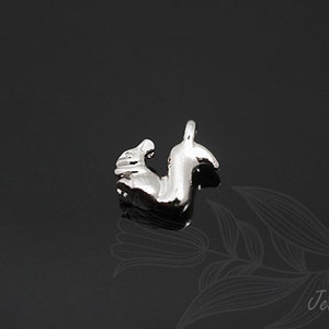 S542-2ea / 20ea-Rhodium Plated-2.5 * 7.2 mm Eichhörnchen Metall Charms, Kleines Ziesel, Tier Anhänger, Grosshandel Schmuck finden