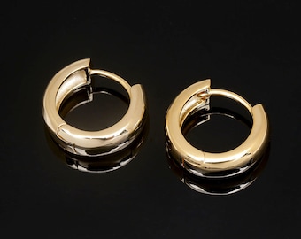 D011-1pair/10pairs, Real Gold Plated 18mm Lever Back Earrings, 5mm Thickness Hoops, Earring Component, Nickel Free