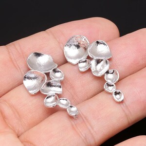 E645-1pair/10pairs-Ternary Alloy Plated-36*16.5mm Multi Coin Ear Post, Grape Earring, Silver Post, jewelry supplies, wholesale Earrings