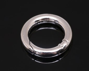 B621-20pcs-Ternary Alloy Plated-20mm Necklace Clasp -Round Spring Gate Ring-Lock Finding