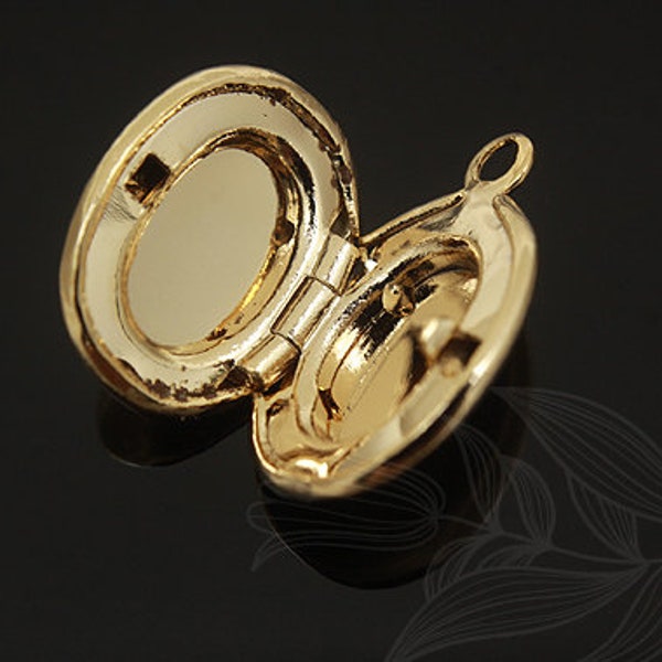 M1539-20pcs-Gold Plated-Round Photo Locket.Persnalized locket, Jewelry making,Wholesale jewelry findings,Wired Gemstone