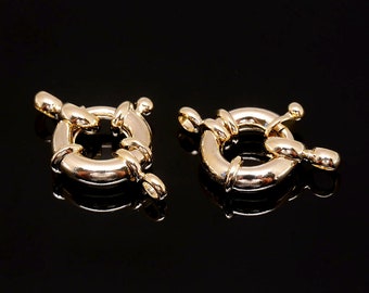 B600-20pcs-Gold Plated-13mm Nautical Clasp-Spring Clasp- Clasp Pendant