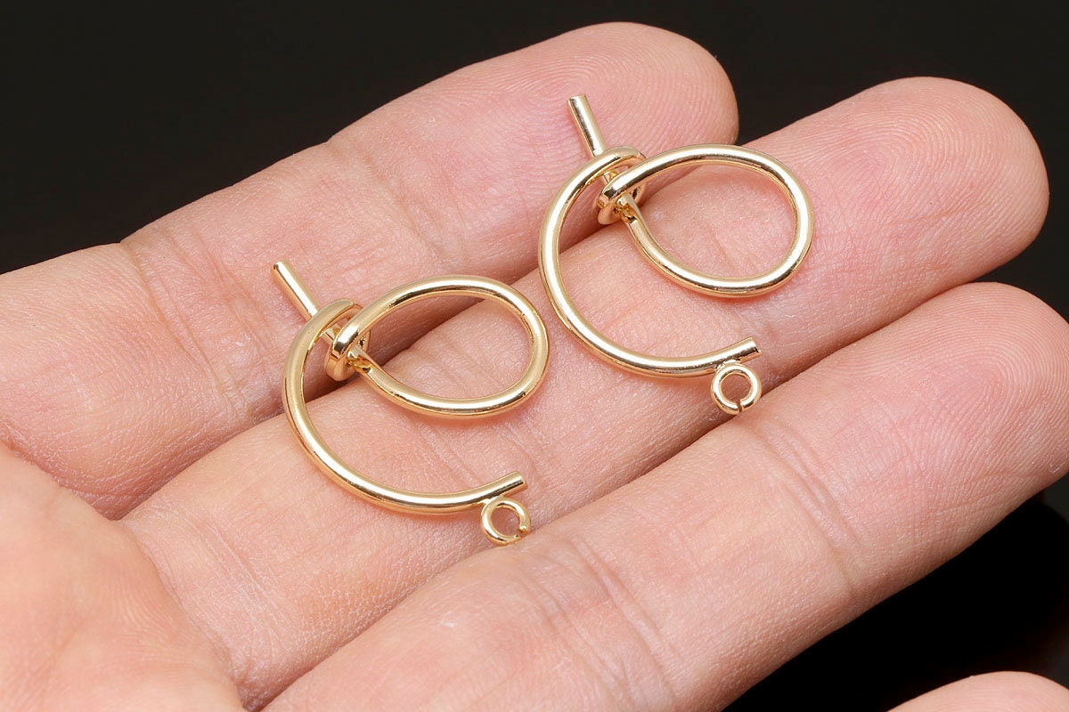 E700-1pair/10pairs-gold Plated-21*30mm Post Earrings, Daily