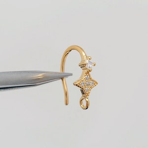 CH6095-10pairs-Gold Plated-146mm CZ Earrings Wedding Bridal Earrings-Nickel Free image 2