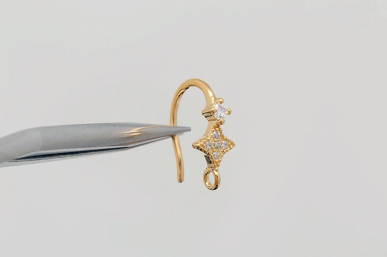 CH6095-10pairs-Gold Plated-146mm CZ Earrings Wedding Bridal Earrings-Nickel Free image 2