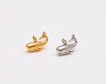 Dije de ballena 3D, colgante de ballena, colgante de animal marino [M1826-2 piezas/20 piezas]