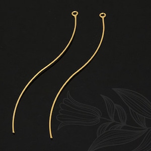 S1184-2ea/20ea-Gold Plated-Wave Bar Pendant, Stick Pendant, jewelry making, wholesale jewelry finding, jewelry supplies, wholesale pendant