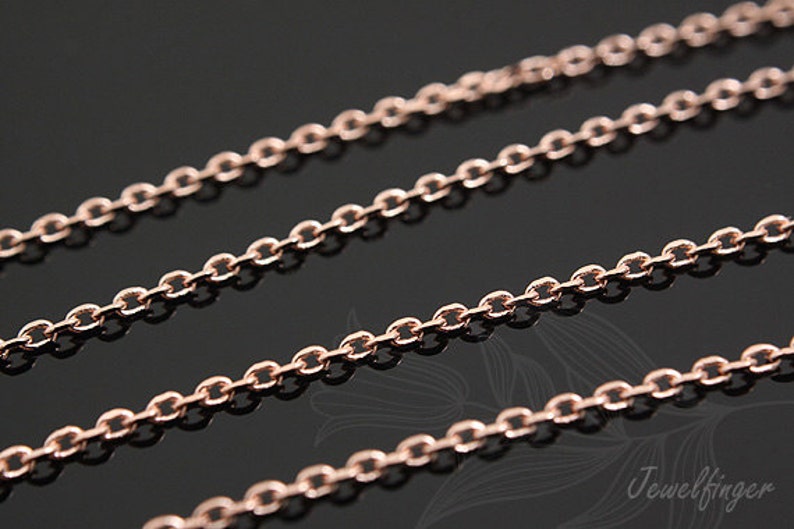 B628 1ea/20ea/200ea 235S4DC Chain Necklace /pink Gold Plated Wholesale
