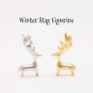 M843,M844-2ea/20ea, Brass Deer Charm, Metal Deer Pendant, Rudolf Charm, Reindeer Pendant, 3D Tiny Deer with Antlers, Animal Charms