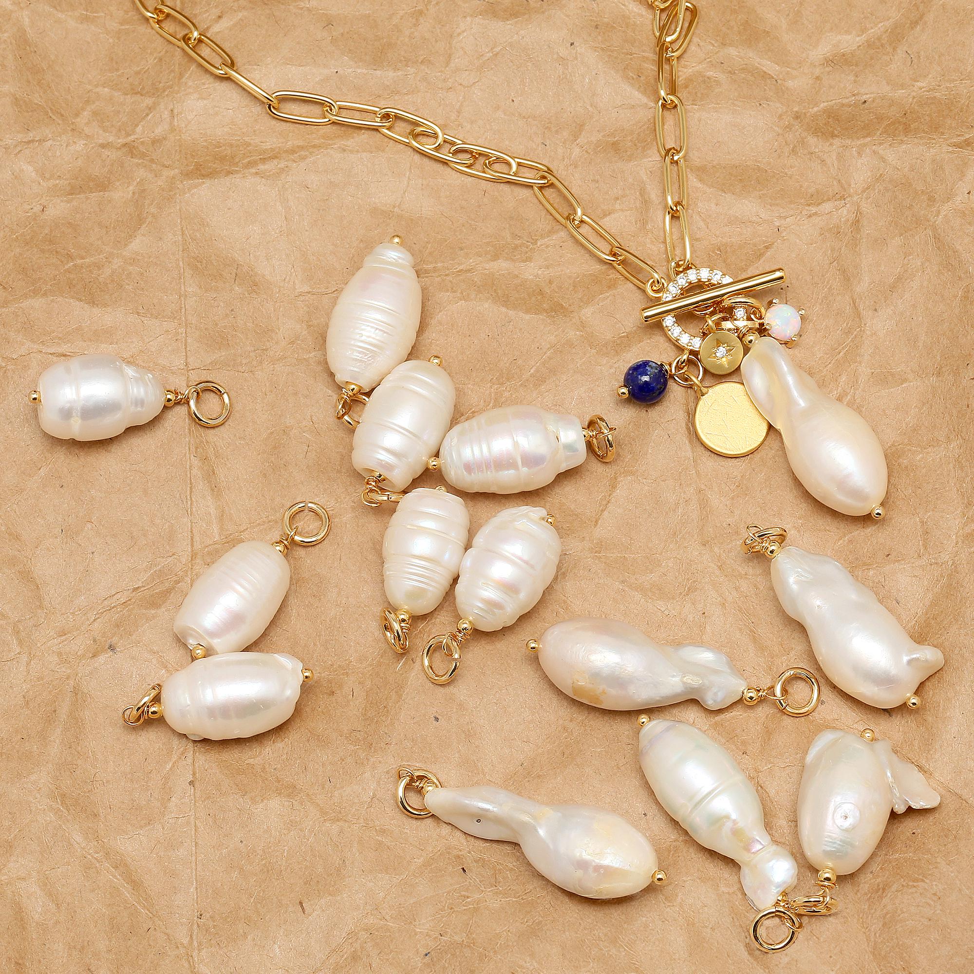 Collana di perle barocche d'acqua dolce bianche di grandi dimensioni, fatte a mano, girocollo, gioielli di perle, regalo, 15-17 mm x 21-23 mm - Italia