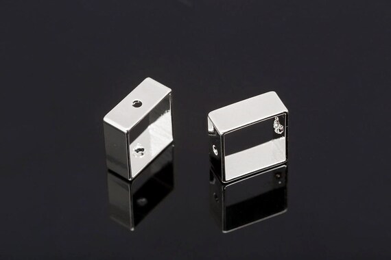 K695-60pcs-Rhodium Plated-10mm Square Ring