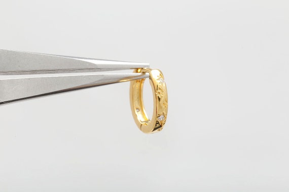 Ch4020-1pair/10pairs, Gold Plated 12mm CZ Star Round Lever